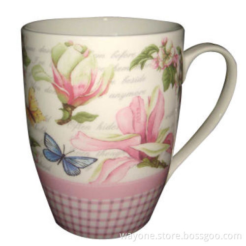 Ceramic Mug in Pure Pink Design, Available in Four Colors, Ideal Gift for Women